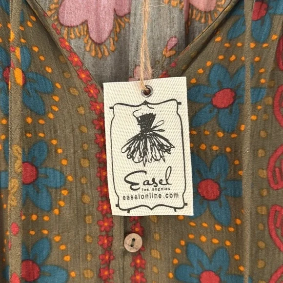 Easel Loose fit RUFFLE dress. Small. NWT pockets - Picture 3 of 8